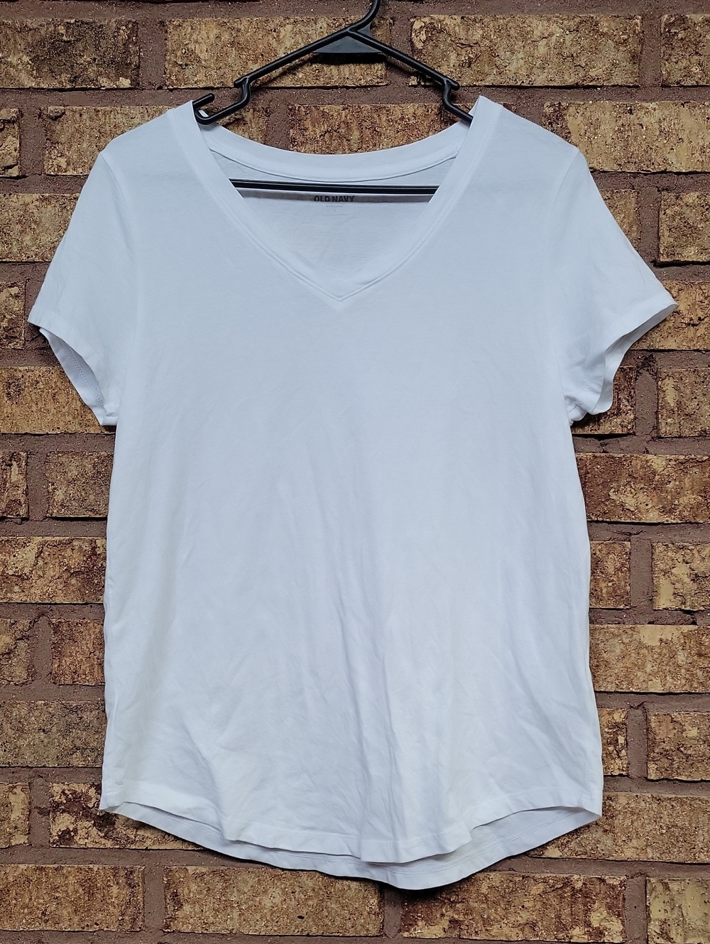 Old Navy Women’s White V-Neck Cotton Short Sleeve Tee Size Small Casual Basic
